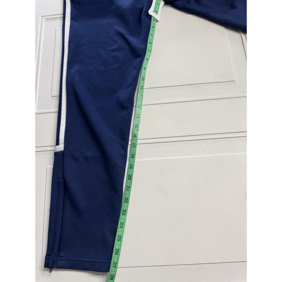 Mens Adidas Pants Football Soccer Tapered Leg Regular Fit NAVY BLUE Sz Medium - Picture 3 of 8